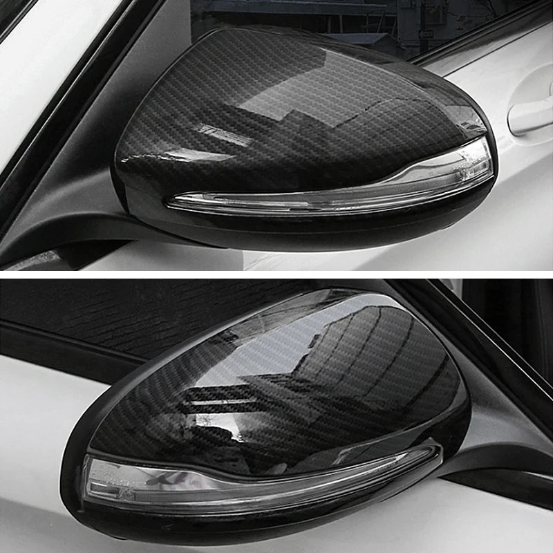 Carbon fibre rear view mirror cover for Mercedes Benz C/E class