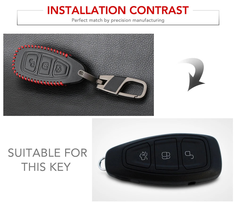 Leather Car Key Cover for Ford