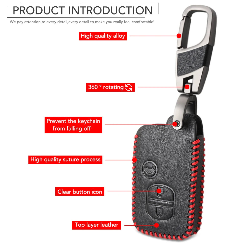 Genuine Leather Car Key Cover For Toyota