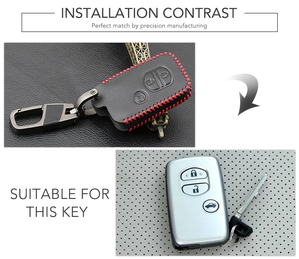 Genuine Leather Car Key Cover For Toyota