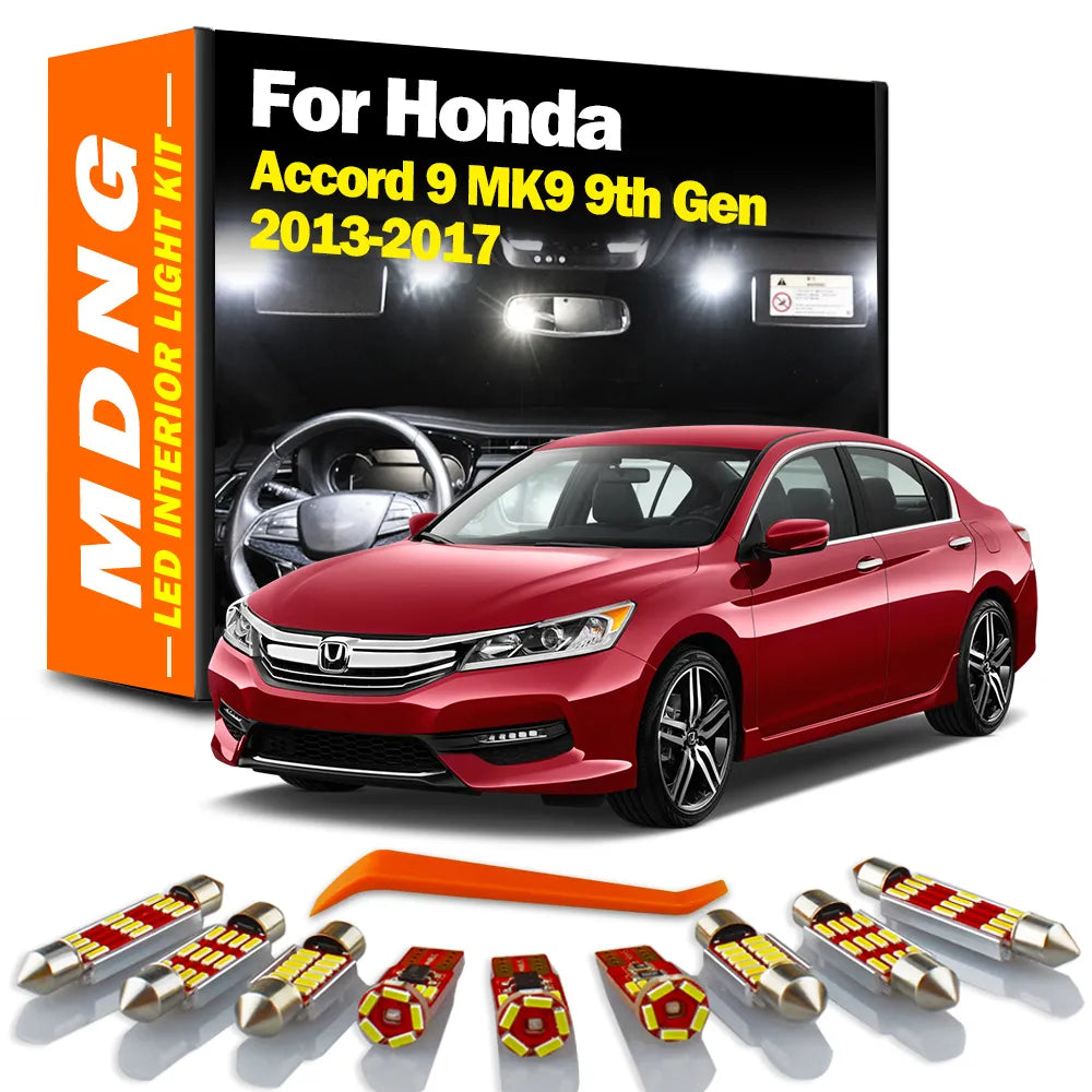 15Pcs LED interior light kit for Honda Accord MK9