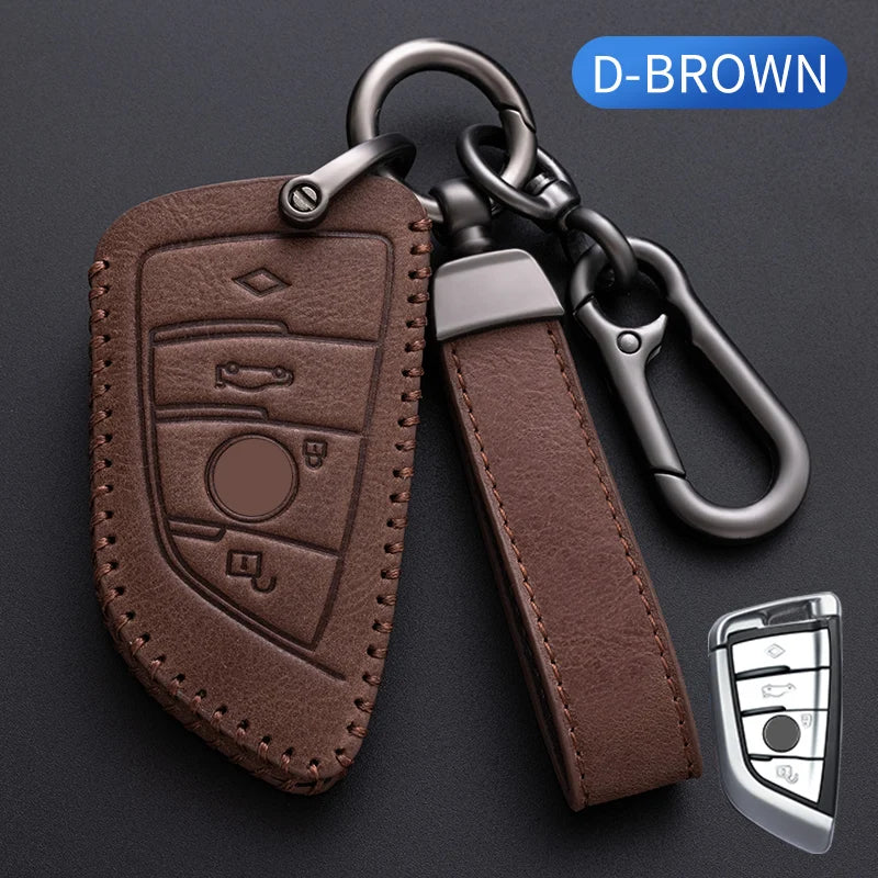 Leather Car Key Cover for BMW