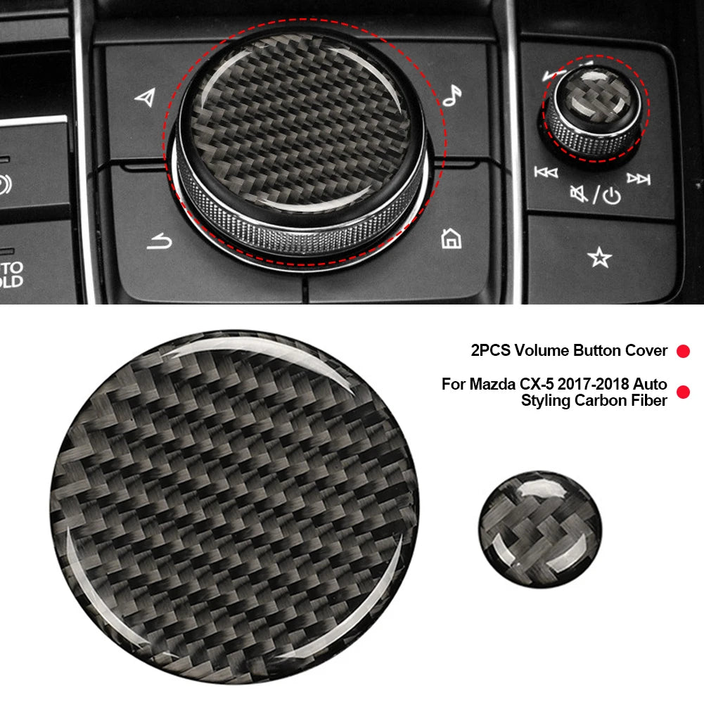 Mazda  Multimedia Knob and Volume Button Cover Carbon Fibre For Mazda 3/ CX-30 2020-2023