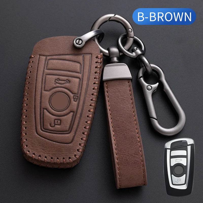 Leather Car Key Cover for BMW