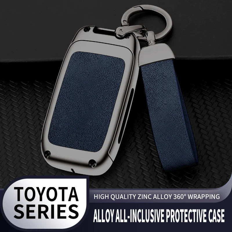 Zinc Alloy and Leather Car Key Case for Toyota