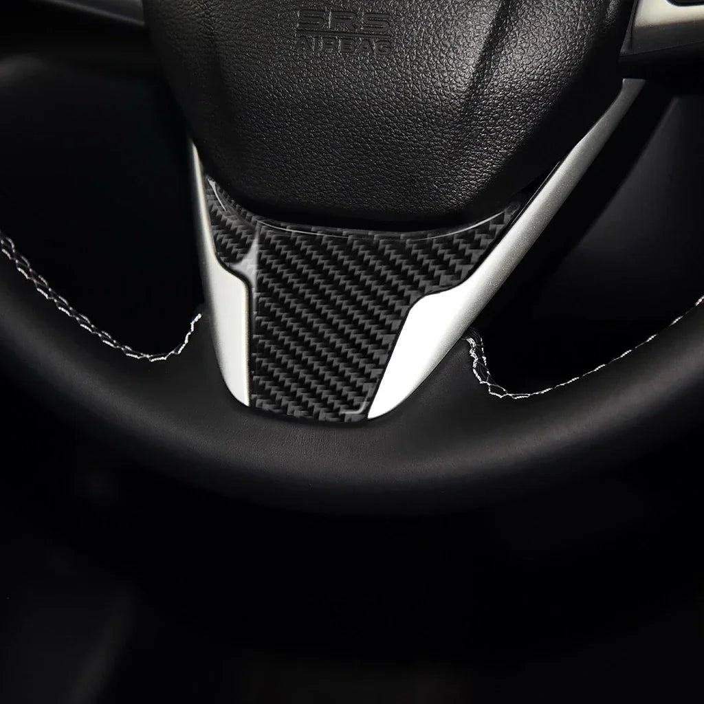 Steering Wheel Carbon Fibre Cover Stickers For Honda Civic