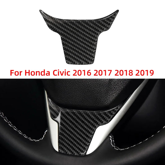 Steering Wheel Carbon Fibre Cover Stickers For Honda Civic