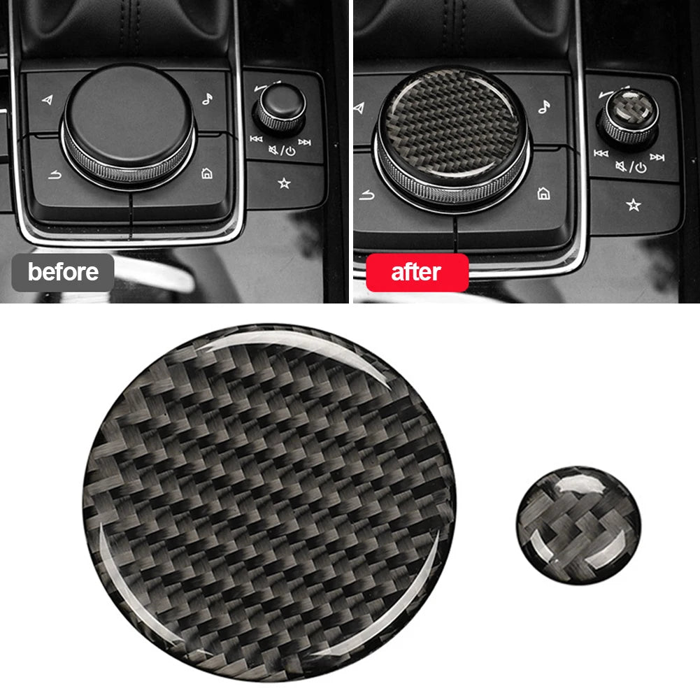 Mazda  Multimedia Knob and Volume Button Cover Carbon Fibre For Mazda 3/ CX-30 2020-2023