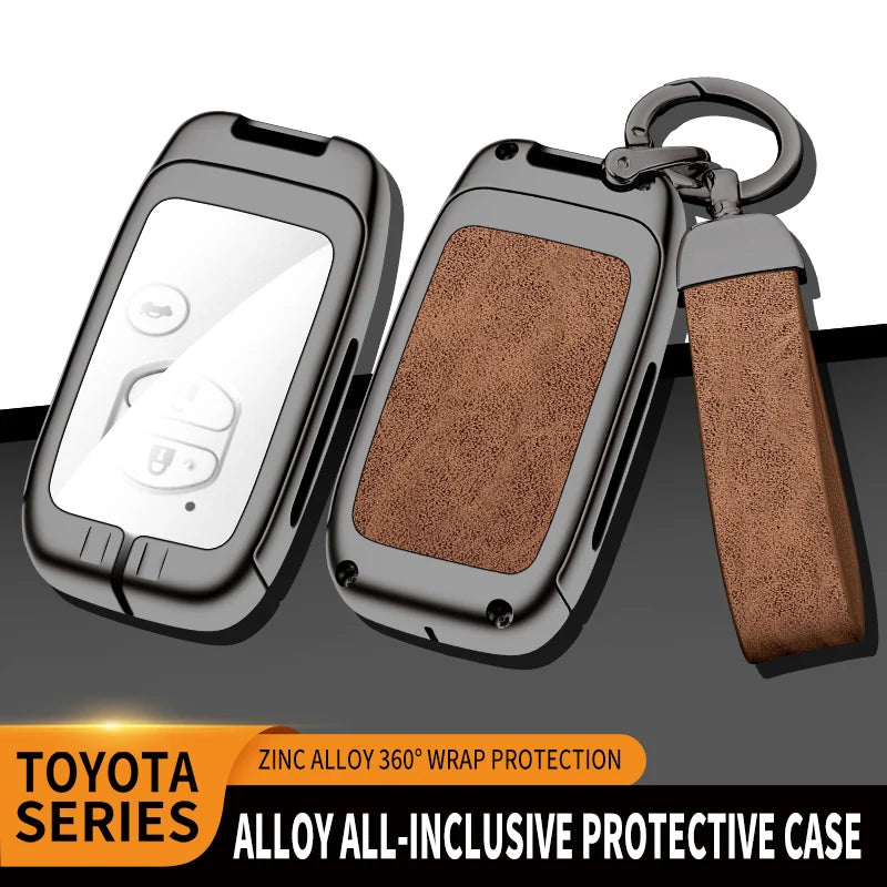 Zinc Alloy and Leather Car Key Case for Toyota