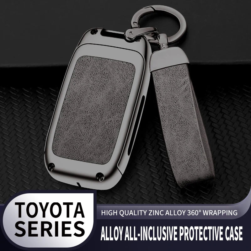 Zinc Alloy and Leather Car Key Case for Toyota