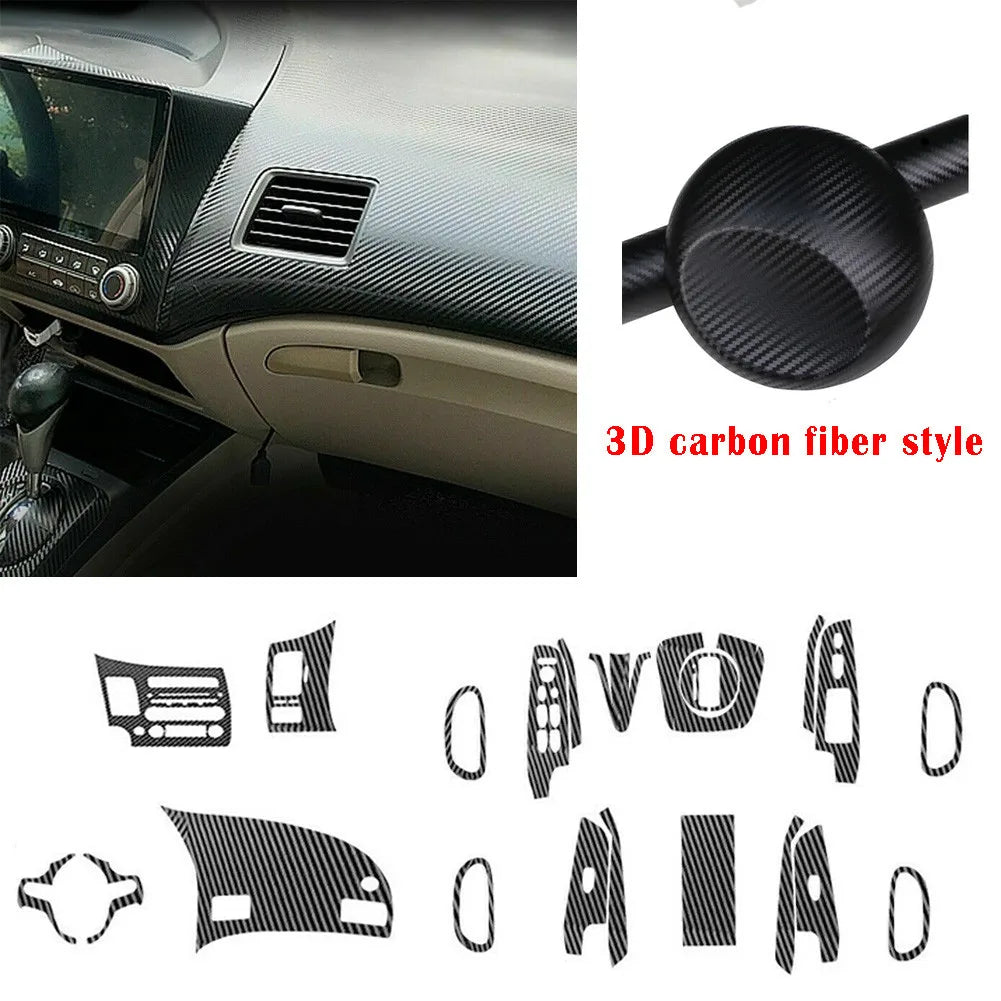 Carbon fibre interior panel sticker kit for Honda Civic 2006-2011