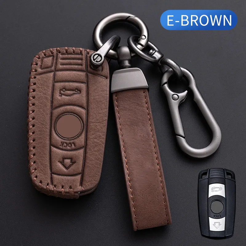 Leather Car Key Cover for BMW