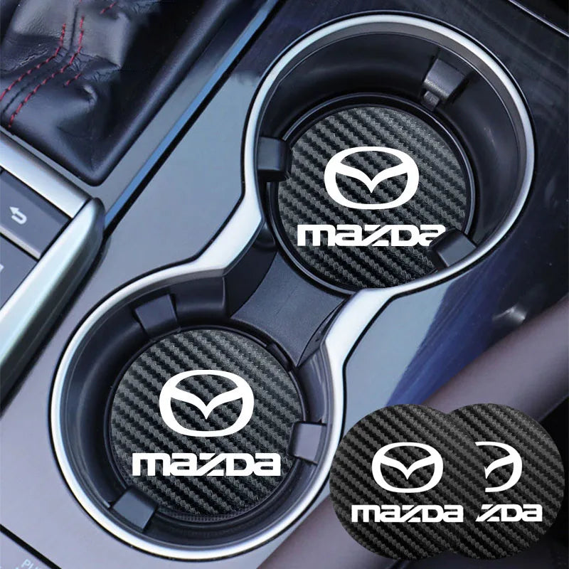 2Pcs Leather Coaster For Mazda Cup Holder