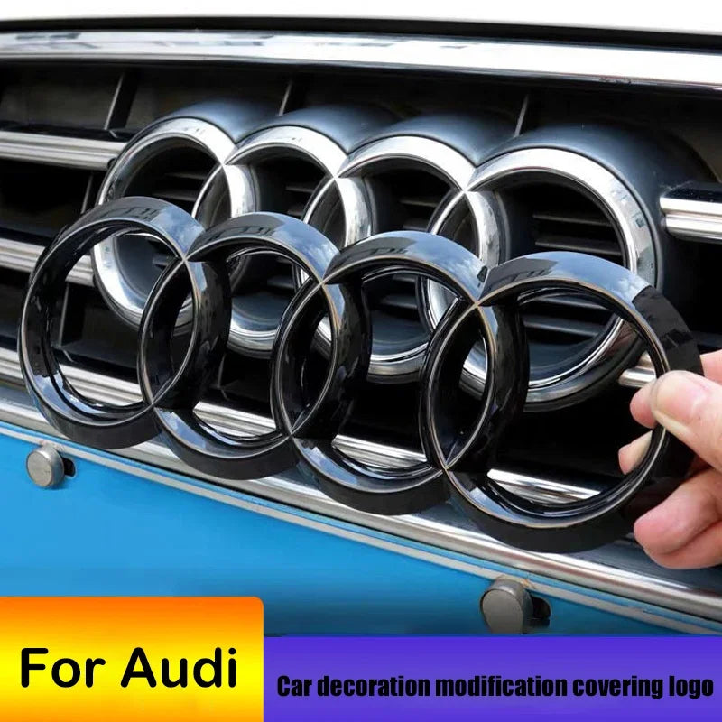 2Pcs AUDI Car Logo Cover Front & Rear