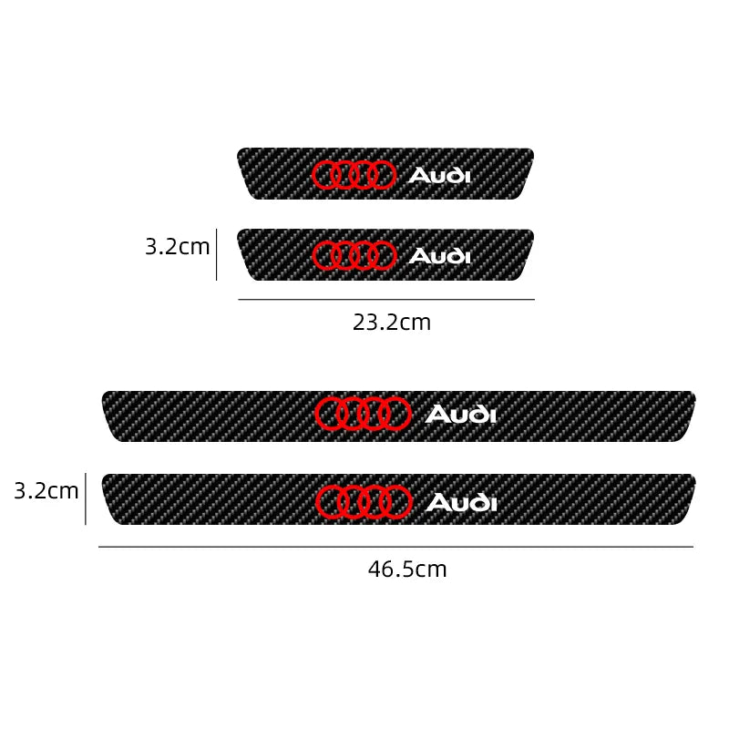 4pcs Door Sill/Bumper Protector Carbon Fibre Stickers