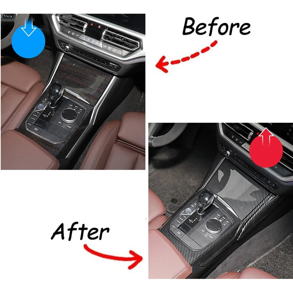 Carbon Fiber Gear Shift Panel Cover Sticker